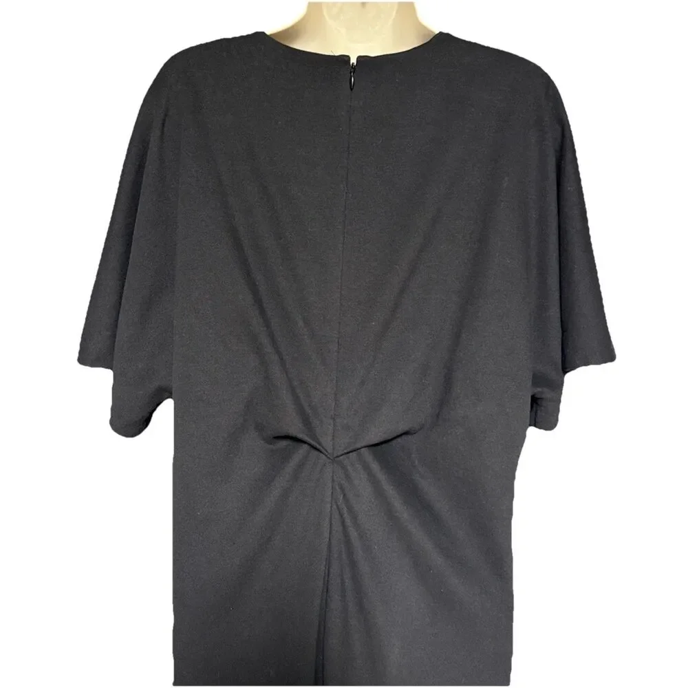 Tuckernuck Annalee Midi Dress XL Onyx Black Cinched Waist Cotton Blend Preppy